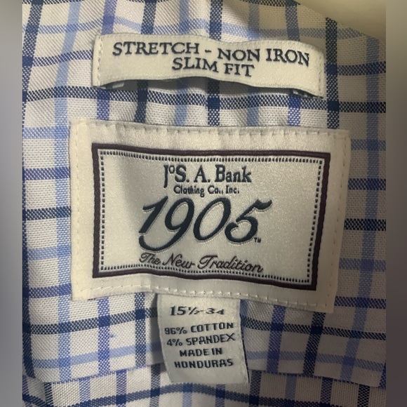 Jos A Bank blue plaid button down shirt - Picture 3 of 3